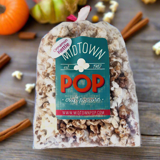Bag of Midtown Pop craft cinnamon kettle popcorn with