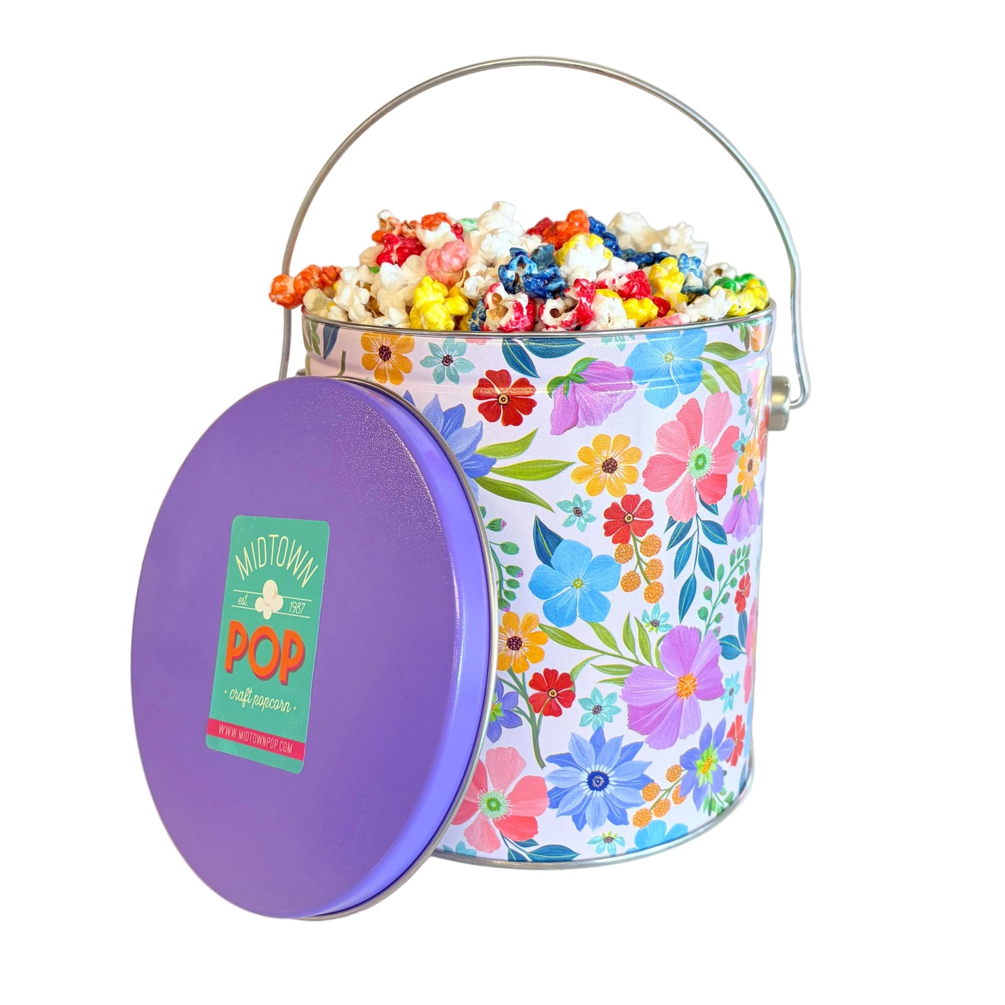 Flower Popcorn Tin with Midtown Pop