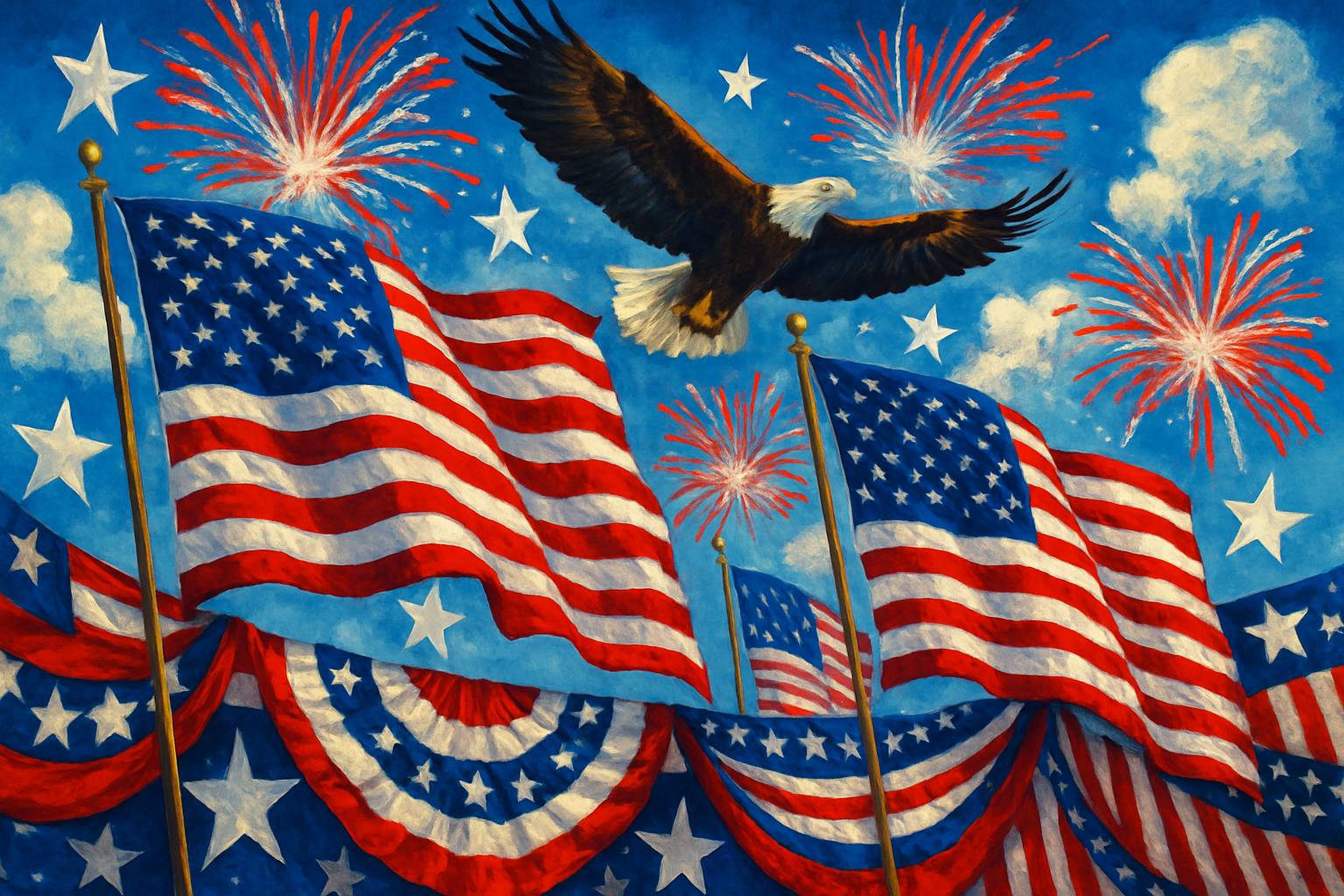 Give me something unapologetically Patriotic with flags and shit