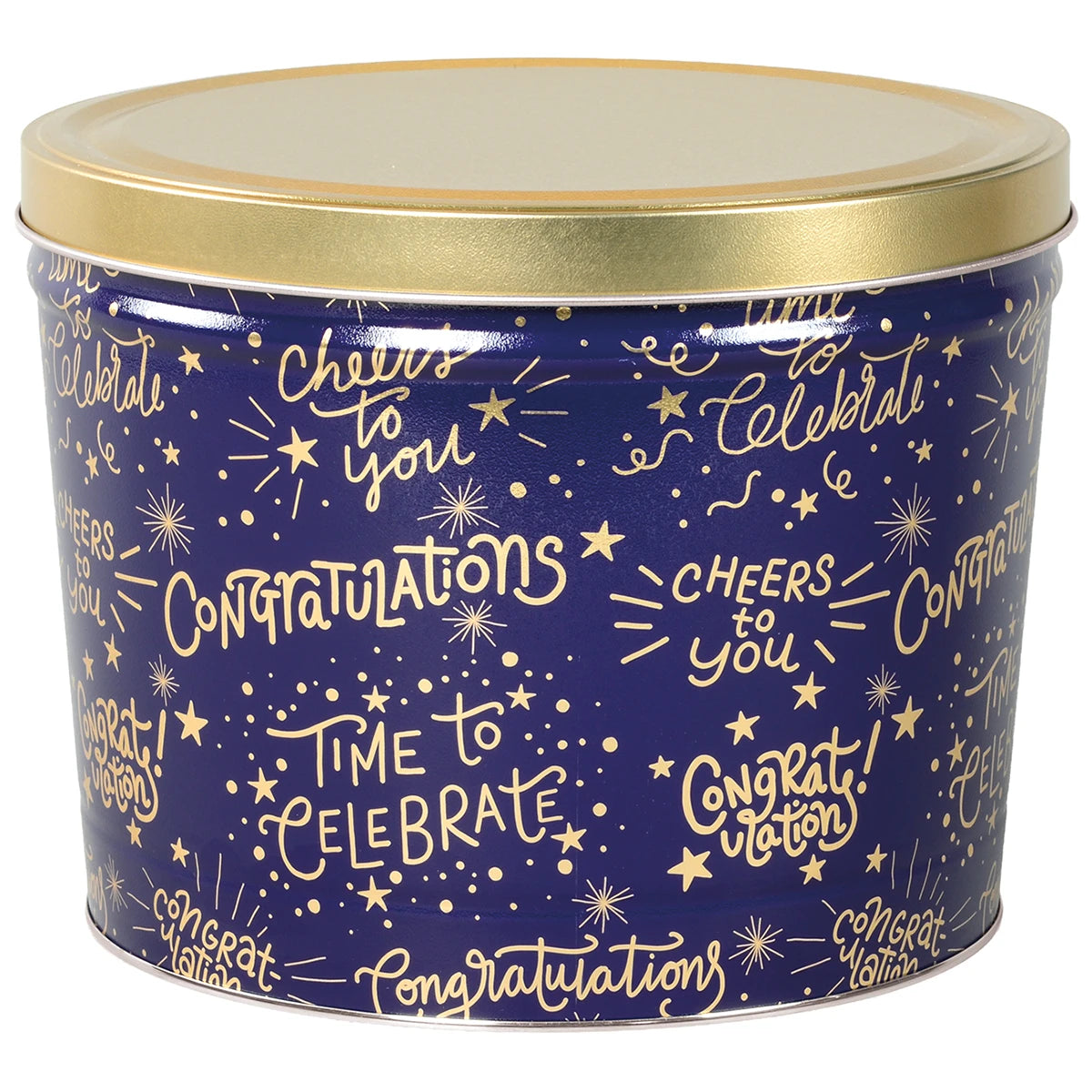 2 Gallon - Congratulations 🎉 - Gourmet Popcorn Tin