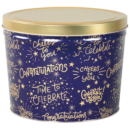 2 Gallon - Congratulations 🎉 - Gourmet Popcorn Tin