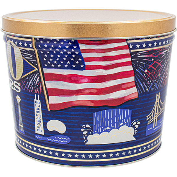 2 Gallon - USA 250th 🇺🇸 - Gourmet Popcorn Tin