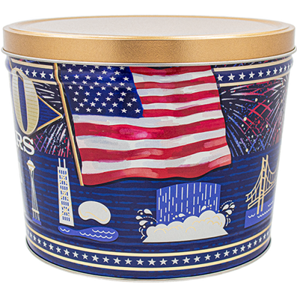 2 Gallon - USA 250th 🇺🇸 - Gourmet Popcorn Tin
