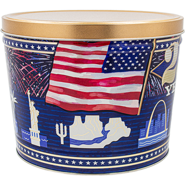 2 Gallon - USA 250th 🇺🇸 - Gourmet Popcorn Tin