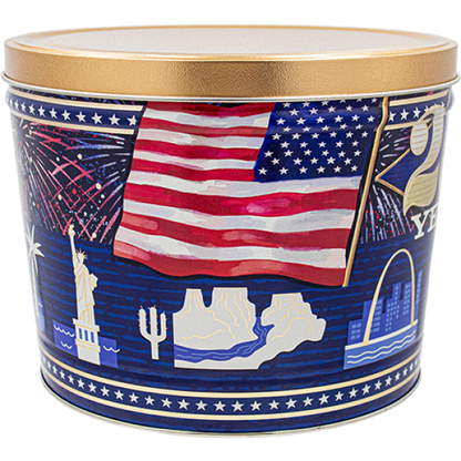 2 Gallon - USA 250th 🇺🇸 - Gourmet Popcorn Tin