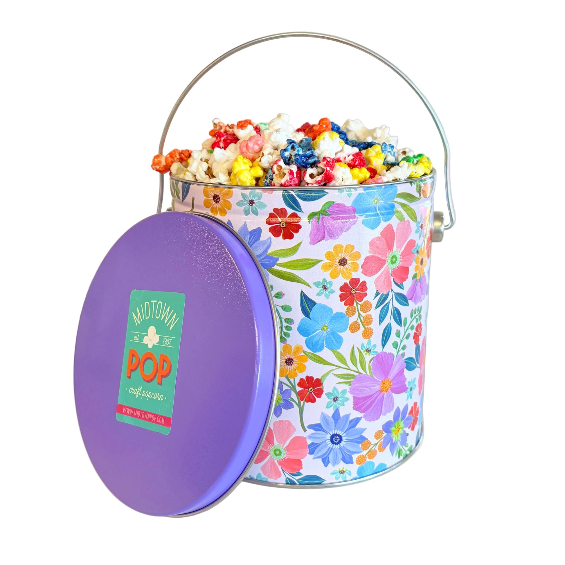 Flower Popcorn Tin with Midtown Pop