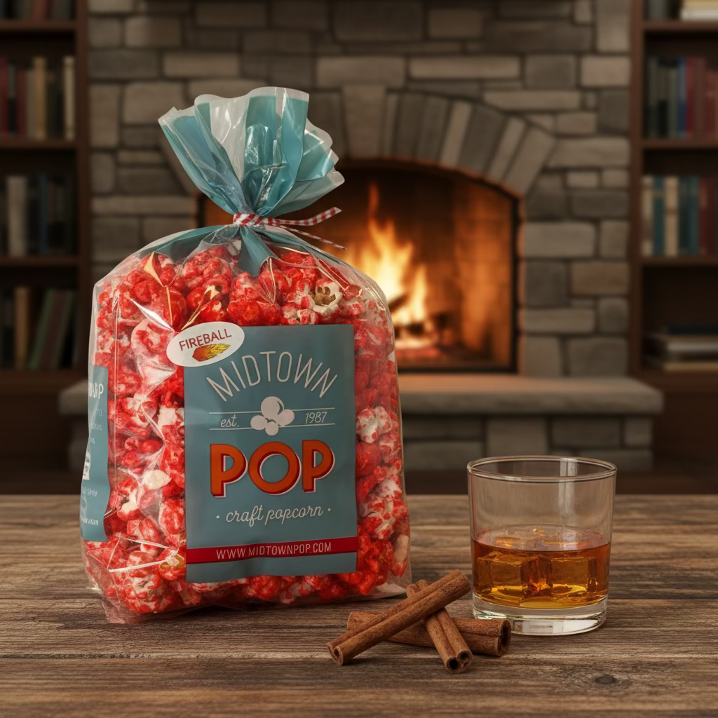 fireball flavor popcorn delicious midtown pop gourmet sweet cinnamon